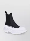 Alexander Mcqueen Round Toe Chelsea Ankle Boots In Black