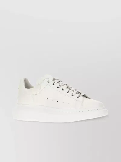 Alexander Mcqueen Round Toe Chunky Sole Sneakers With Perforated Design In White