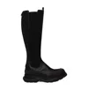 Alexander Mcqueen Round-toe Knee-high Boots In Black