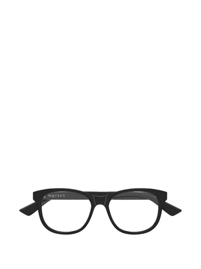 Alexander Mcqueen Round-frame Glasses In Black