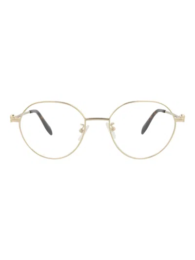 Alexander Mcqueen Round/oval Unisex Optical Eyeglasses In Neutral