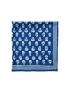 Alexander Mcqueen Royal Blue Silk Scarf With Skull Motif In Blue