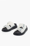 Alexander Mcqueen Rubber Birke Sliders With Double Buckle In White