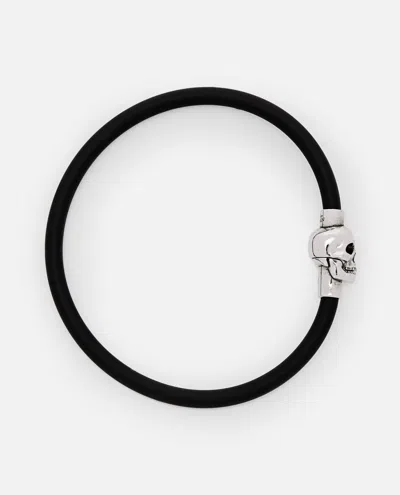 Alexander Mcqueen Rubber Cord Skull In Black