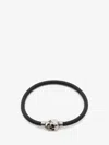 Alexander Mcqueen Rubber Cord Skull Bracelet In Black