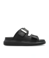 Alexander Mcqueen 50mm Rubber Slide Sandals In Black