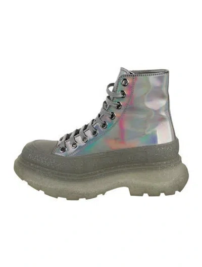 Pre-owned Alexander Mcqueen Rubber Printed Rain Boots In Multi