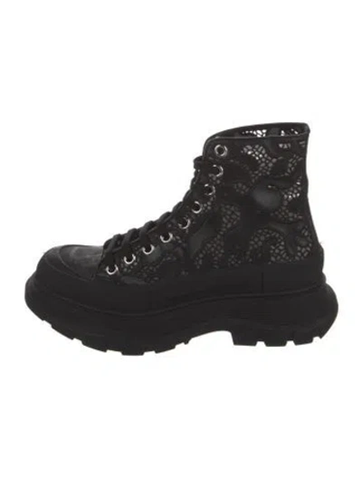 Pre-owned Alexander Mcqueen Rubber Rain Boots In Black