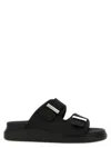 Alexander Mcqueen Black Rubber Sandals In Black