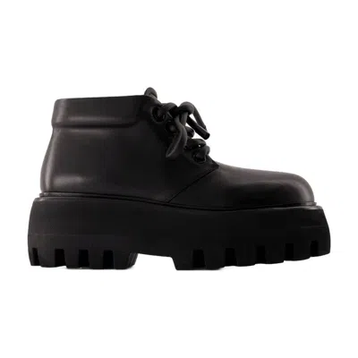 Alexander Mcqueen Rubber Scarf Ankle Boots In Black