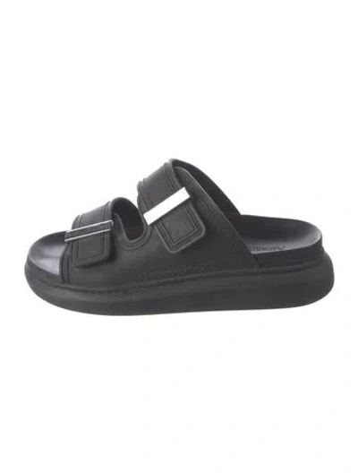 Pre-owned Alexander Mcqueen Rubber Slides In Black