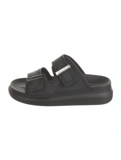 Pre-owned Alexander Mcqueen Rubber Slides In Black