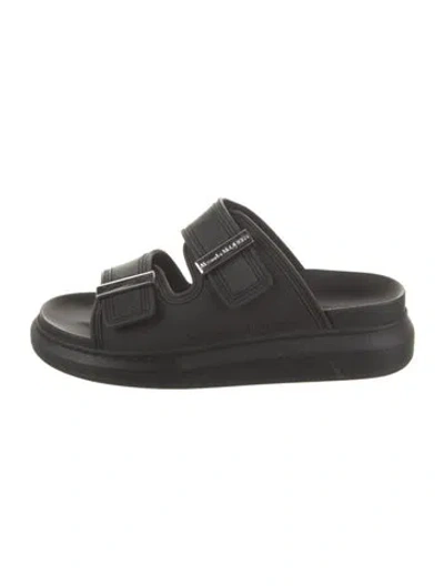 Pre-owned Alexander Mcqueen Rubber Slides In Black