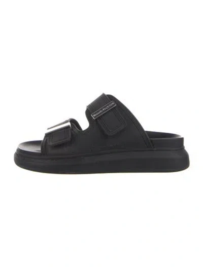 Pre-owned Alexander Mcqueen Rubber Slides In Black