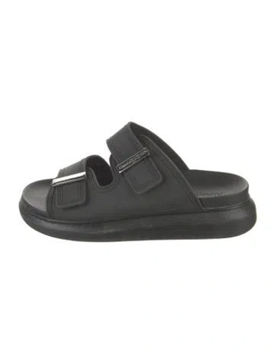 Pre-owned Alexander Mcqueen Rubber Slides In Black