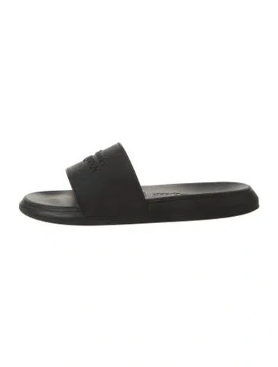 Pre-owned Alexander Mcqueen Rubber Slides In Black