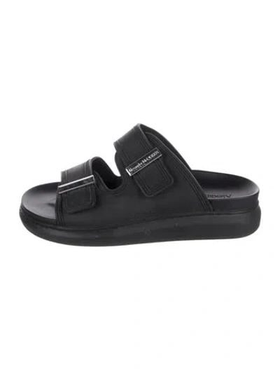 Pre-owned Alexander Mcqueen Rubber Slides In Black
