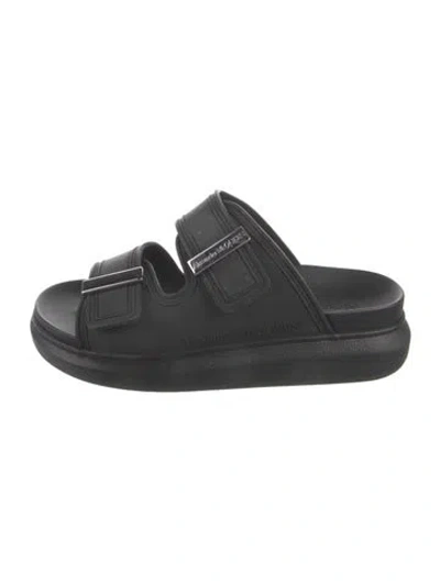 Pre-owned Alexander Mcqueen Rubber Slides In Black