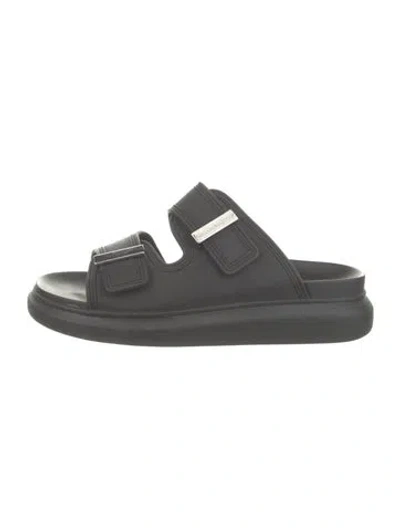 Pre-owned Alexander Mcqueen Rubber Slides In Black