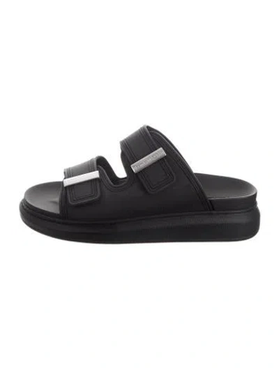 Pre-owned Alexander Mcqueen Rubber Slides In Black