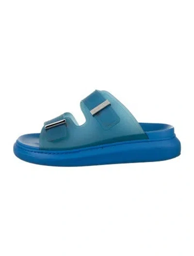 Pre-owned Alexander Mcqueen Rubber Slides In Blue