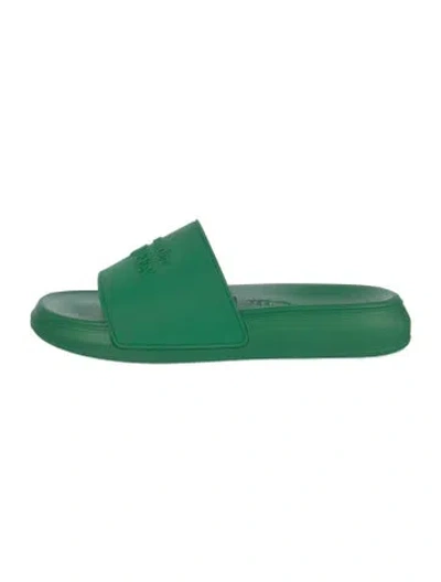 Pre-owned Alexander Mcqueen Rubber Slides In Green