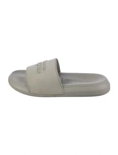Pre-owned Alexander Mcqueen Rubber Slides In Grey