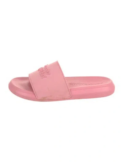 Pre-owned Alexander Mcqueen Rubber Slides In Pink
