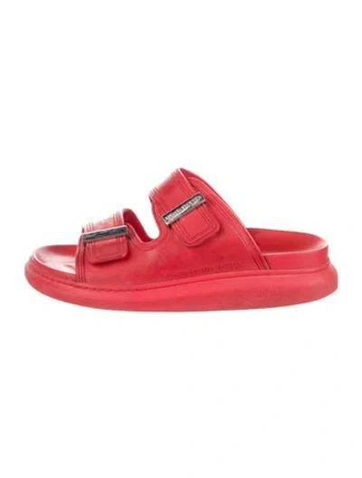Pre-owned Alexander Mcqueen Rubber Slides In Red