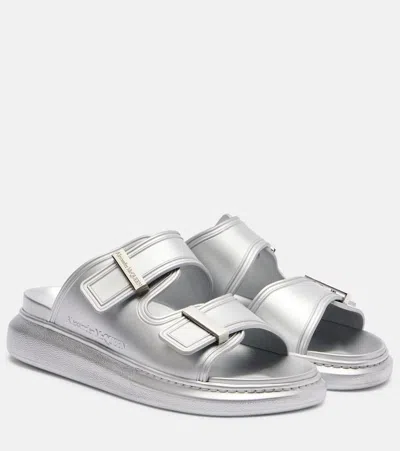 Alexander Mcqueen Rubber Slides In Silver