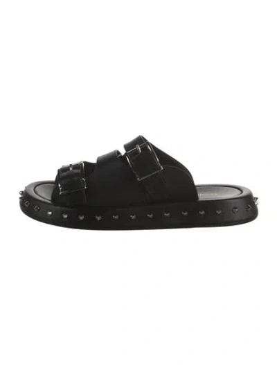 Pre-owned Alexander Mcqueen Rubber Slides W/ Tags In Black