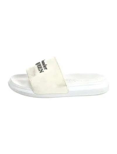 Pre-owned Alexander Mcqueen Rubber Slides In White
