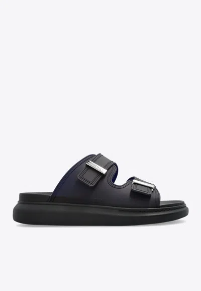 ALEXANDER MCQUEEN RUBBER SLIDES WITH BUCKLED-STRAPS