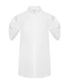 Alexander Mcqueen Ruched-detailed Short-sleeve Shirt In White