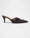 Alexander Mcqueen Ruched Mules In Black