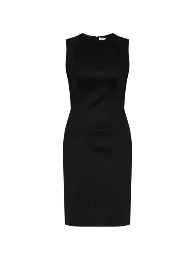 Alexander Mcqueen Ruched Sleeveless Mini Dress In Black