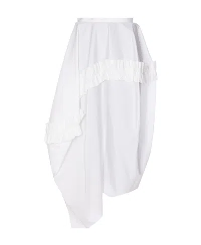 Alexander Mcqueen Ruffle-detail Asymmetric Skirt In White