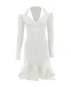 Alexander Mcqueen Ruffle Detailed Flared Mini Dress In White