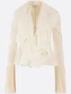 Alexander Mcqueen Ruffle-detailing Blouse In Neutrals