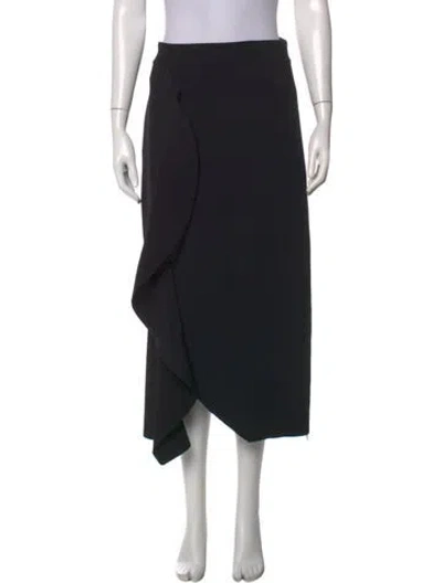 Pre-owned Alexander Mcqueen Ruffle Embellishment Midi Length Skirt W/ Tags In Black