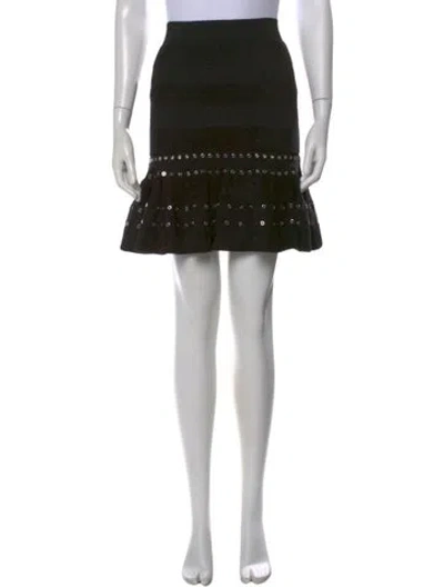Pre-owned Alexander Mcqueen Ruffle Embellishment Mini Skirt In Black