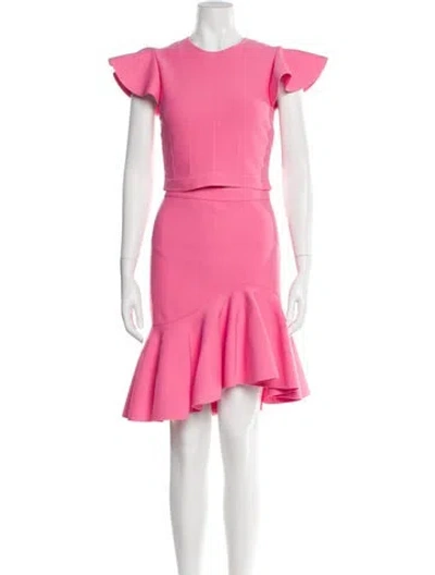 Pre-owned Alexander Mcqueen Ruffle Embellishment Skirt Set In Pink