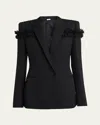 Alexander Mcqueen Ruffle Single-breasted Wrap Blazer Jacket
