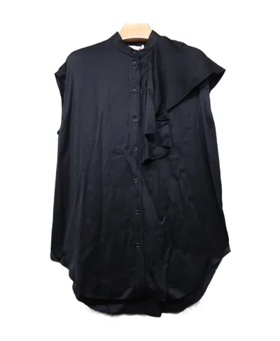 Alexander Mcqueen Ruffle-trim Silk Shirt In Black