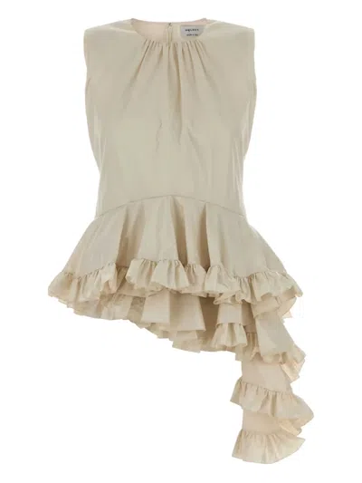 ALEXANDER MCQUEEN RUFFLED ASYMMETRIC TOP