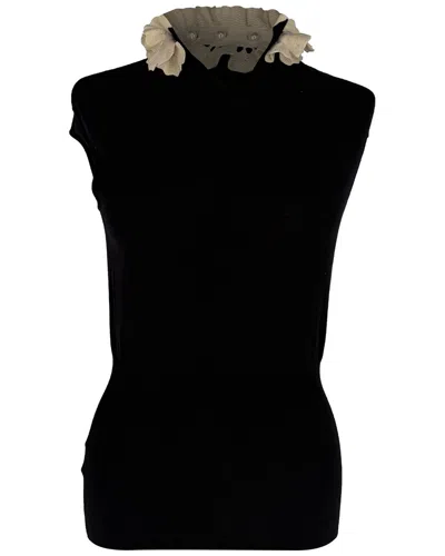 Pre-owned Alexander Mcqueen Ruffled Collar Sleeveless Top