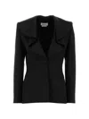 Alexander Mcqueen Structured Tailored Jacket With Statement Lapels In Black