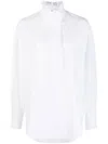 Alexander Mcqueen Ruffled Cotton Shirt In Weiss