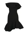 Alexander Mcqueen Ruffled Detail Bustier Dress In Black