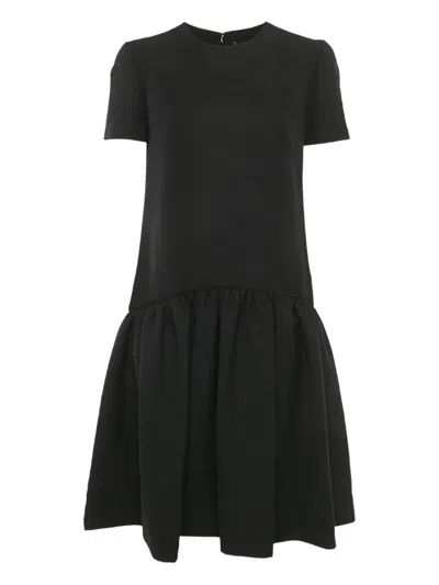 Pre-owned Alexander Mcqueen Ruffled-hem Midi Dress In Black